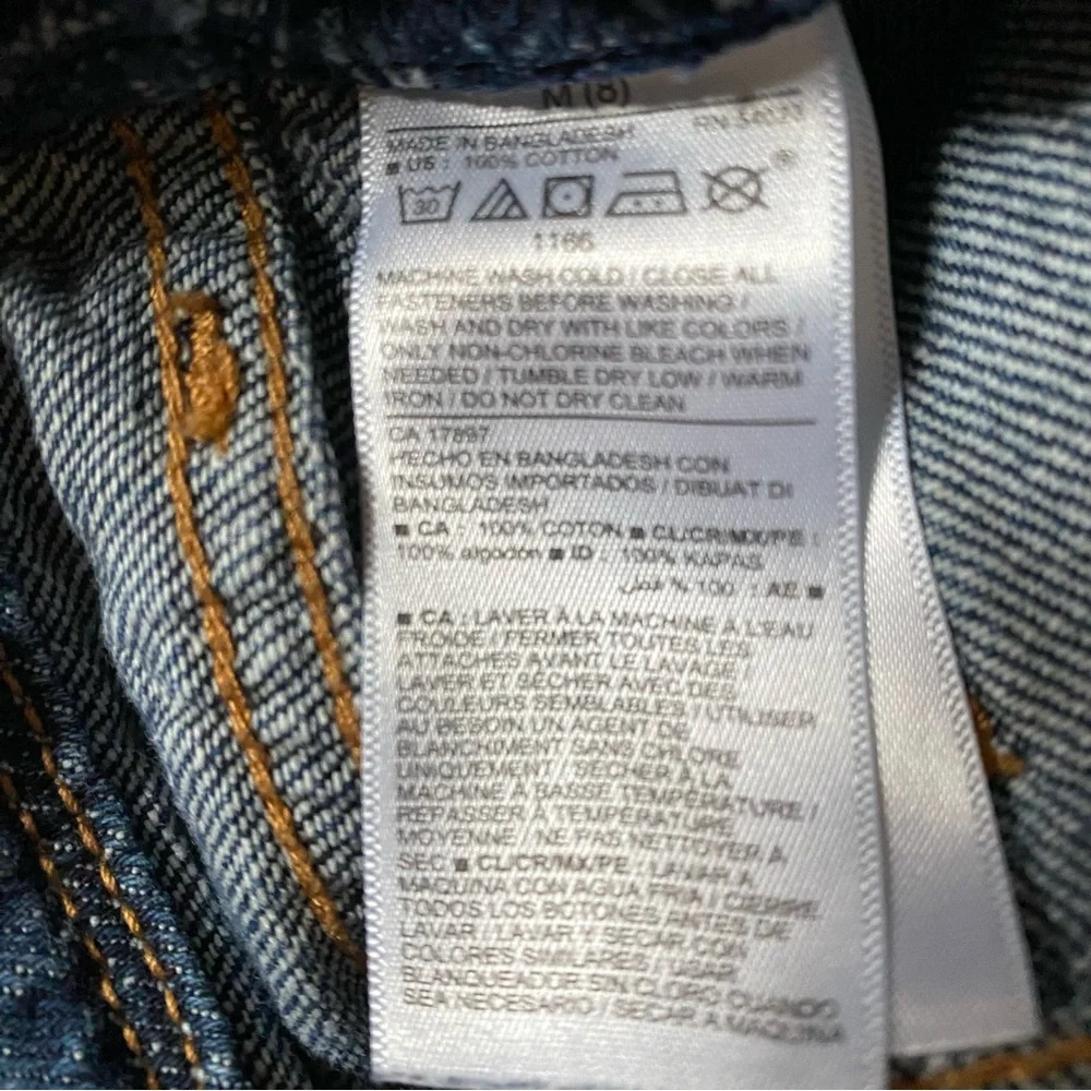 Old Navy Denim Bib Overalls 100% Cotton Distressed Kids M (8)